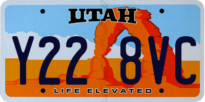 UT license plate Y228VC