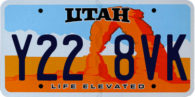 UT license plate Y228VK