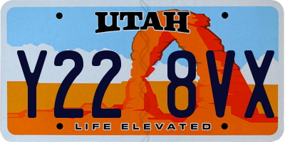 UT license plate Y228VX