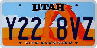 UT license plate Y228VZ