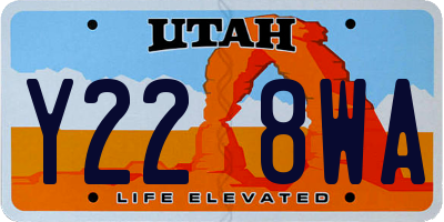UT license plate Y228WA