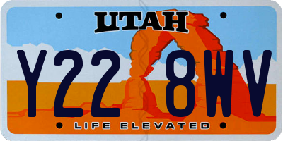 UT license plate Y228WV