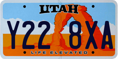 UT license plate Y228XA