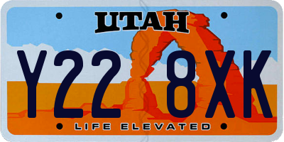 UT license plate Y228XK