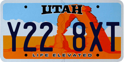 UT license plate Y228XT
