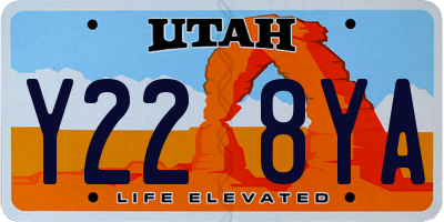 UT license plate Y228YA
