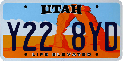 UT license plate Y228YD