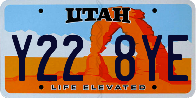 UT license plate Y228YE