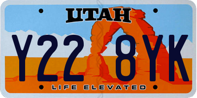 UT license plate Y228YK