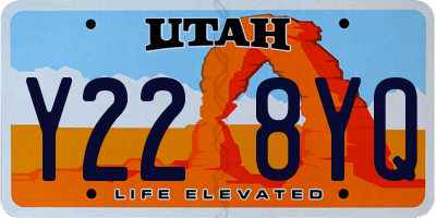 UT license plate Y228YQ