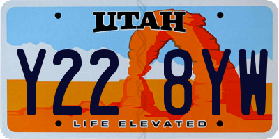 UT license plate Y228YW