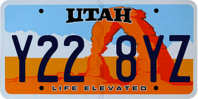 UT license plate Y228YZ