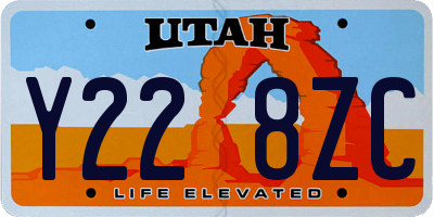 UT license plate Y228ZC