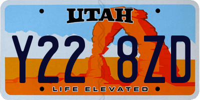 UT license plate Y228ZD