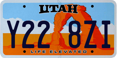 UT license plate Y228ZI