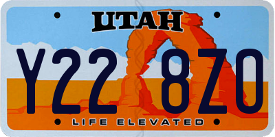 UT license plate Y228ZO