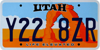 UT license plate Y228ZR
