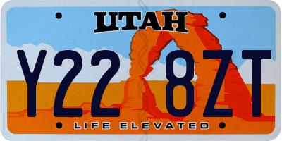 UT license plate Y228ZT
