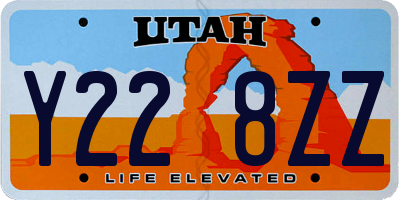 UT license plate Y228ZZ