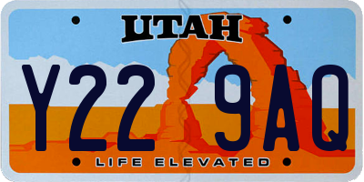 UT license plate Y229AQ