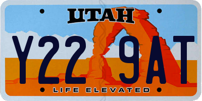 UT license plate Y229AT