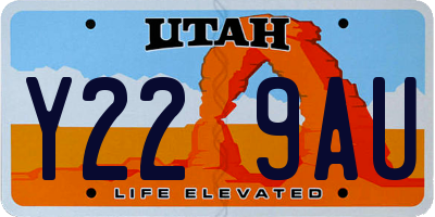 UT license plate Y229AU