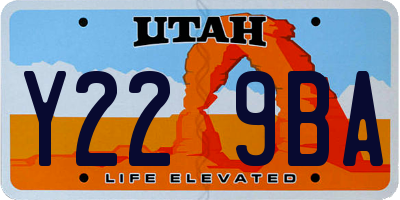 UT license plate Y229BA
