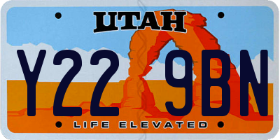 UT license plate Y229BN