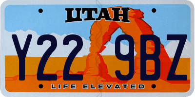 UT license plate Y229BZ