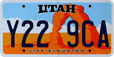 UT license plate Y229CA