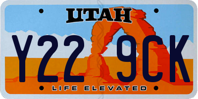 UT license plate Y229CK