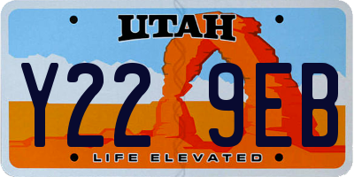 UT license plate Y229EB