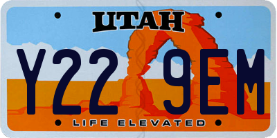 UT license plate Y229EM
