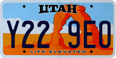 UT license plate Y229EO