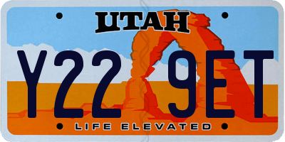 UT license plate Y229ET