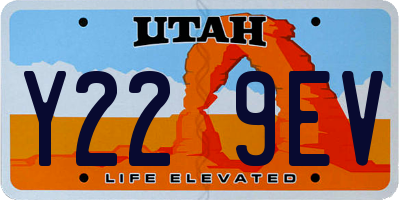 UT license plate Y229EV