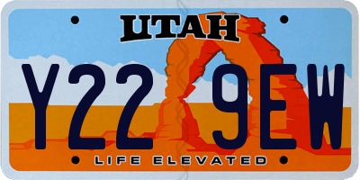 UT license plate Y229EW