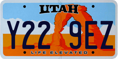 UT license plate Y229EZ