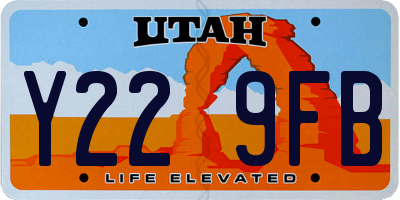 UT license plate Y229FB