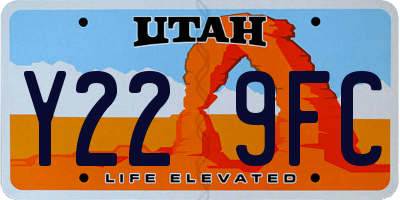 UT license plate Y229FC