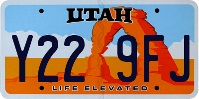 UT license plate Y229FJ