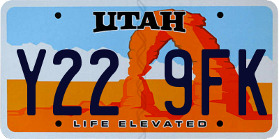 UT license plate Y229FK