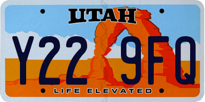 UT license plate Y229FQ