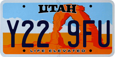 UT license plate Y229FU