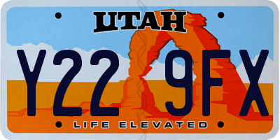 UT license plate Y229FX