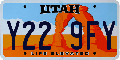 UT license plate Y229FY