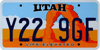 UT license plate Y229GF