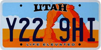 UT license plate Y229HI