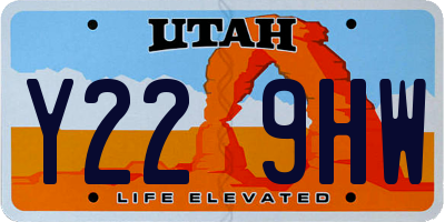 UT license plate Y229HW