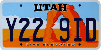 UT license plate Y229ID